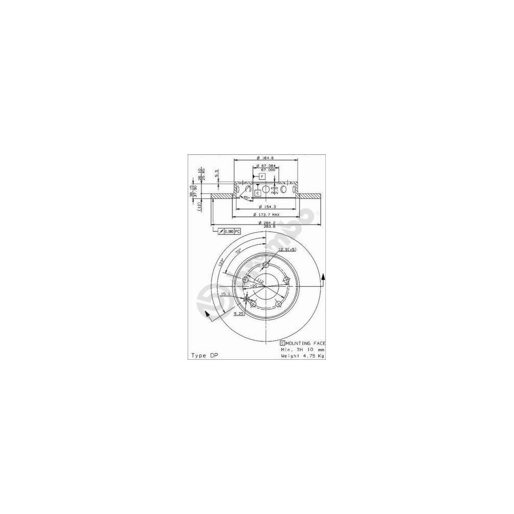 BREMBO COATED DISC LINE Bremsscheibe 08.4750.41
