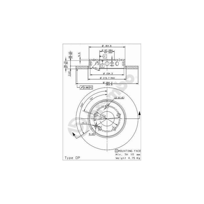 BREMBO COATED DISC LINE Bremsscheibe 08.4750.41