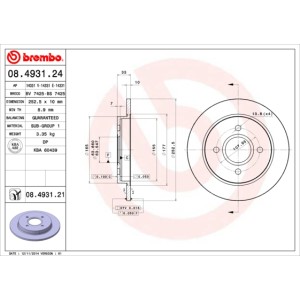 BREMBO COATED DISC LINE Bremsscheibe 08.4931.21