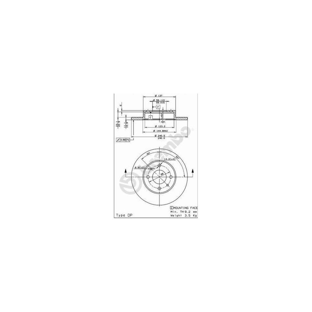 BREMBO COATED DISC LINE Bremsscheibe 08.5085.11