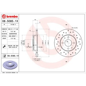 BREMBO XTRA LINE Bremsscheibe 08.5085.1X