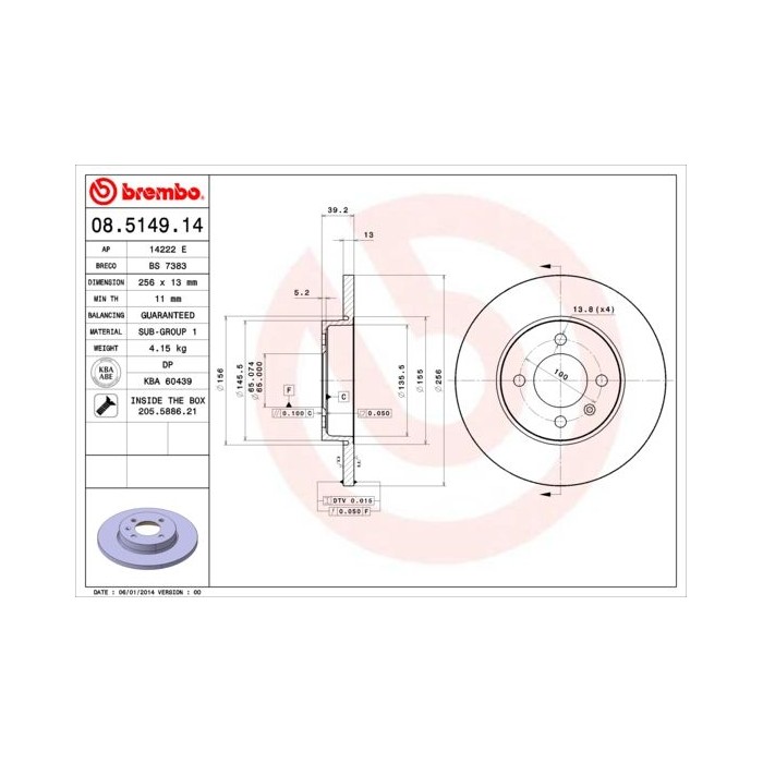 BREMBO Bremsscheibe 08.5149.14