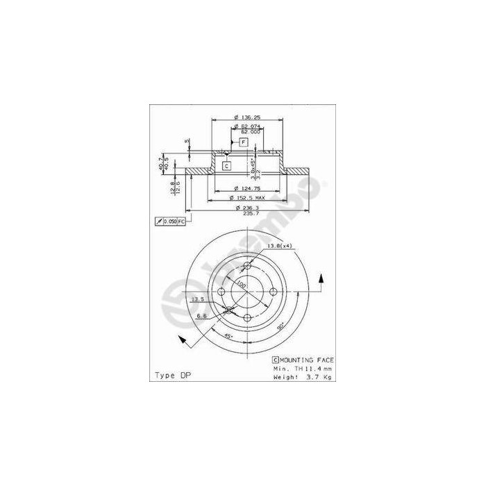 BREMBO Bremsscheibe 08.5243.24