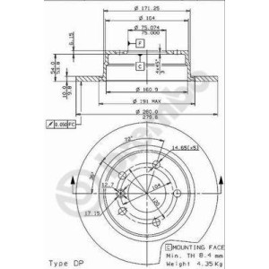 BREMBO COATED DISC LINE Bremsscheibe 08.5366.21