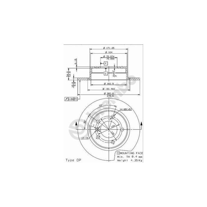 BREMBO COATED DISC LINE Bremsscheibe 08.5366.21