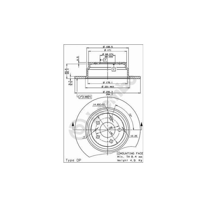 BREMBO COATED DISC LINE Bremsscheibe 08.5569.21