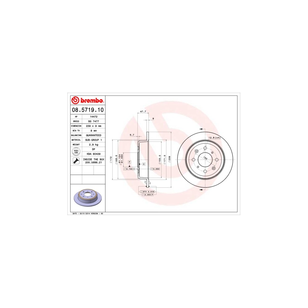 BREMBO Bremsscheibe 08.5719.10