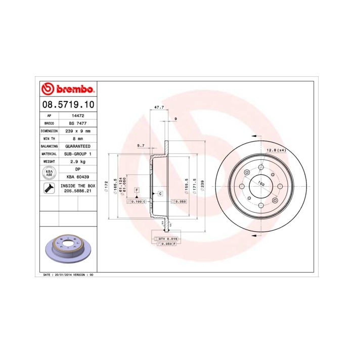 BREMBO Bremsscheibe 08.5719.10