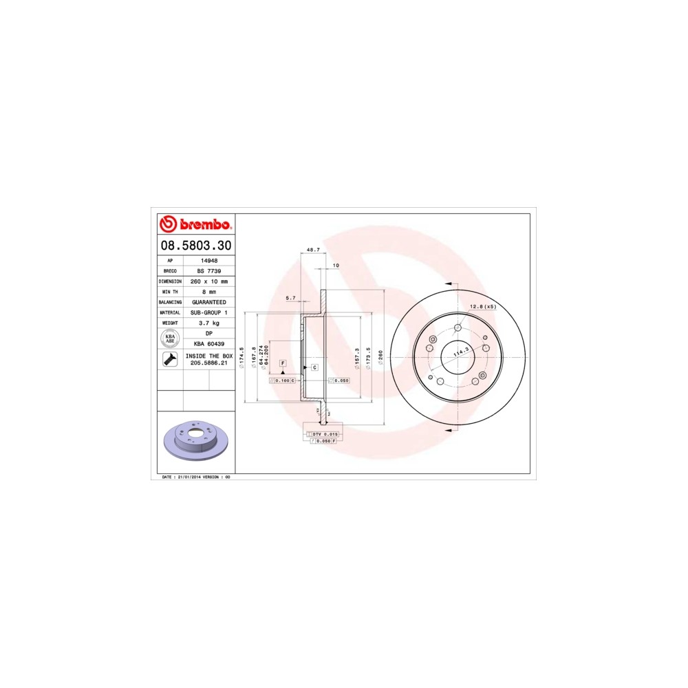 BREMBO Bremsscheibe 08.5803.30