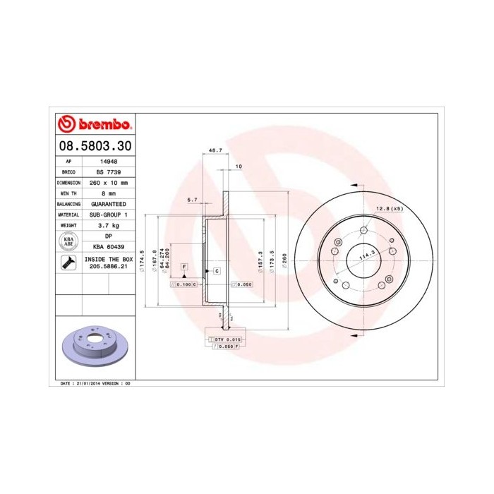 BREMBO Bremsscheibe 08.5803.30