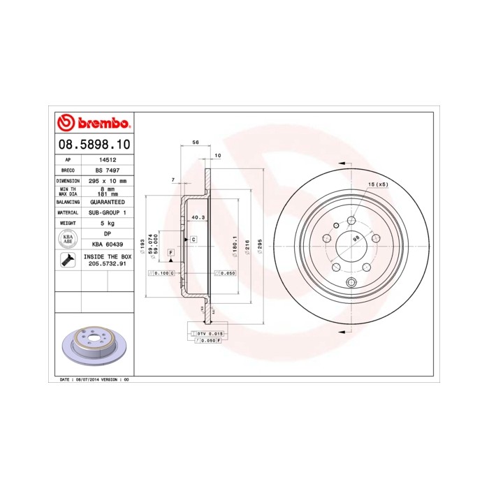 BREMBO Bremsscheibe 08.5898.10