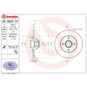 BREMBO BEARING DISC LINE Bremsscheibe 08.5834.37