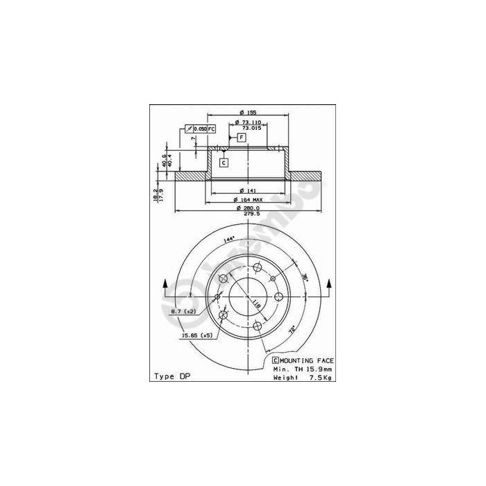 BREMBO Bremsscheibe 08.5905.14