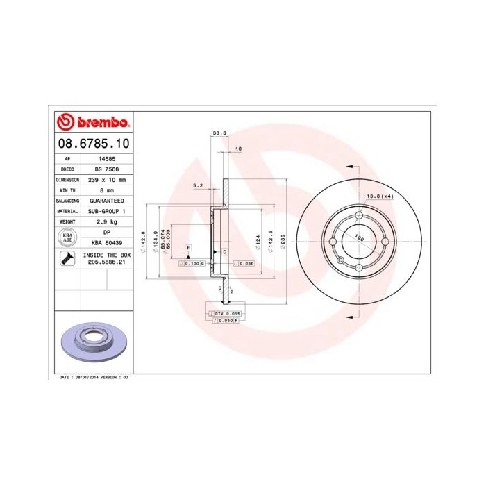 BREMBO Bremsscheibe 08.6785.10