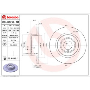 BREMBO COATED DISC LINE Bremsscheibe 08.6838.11