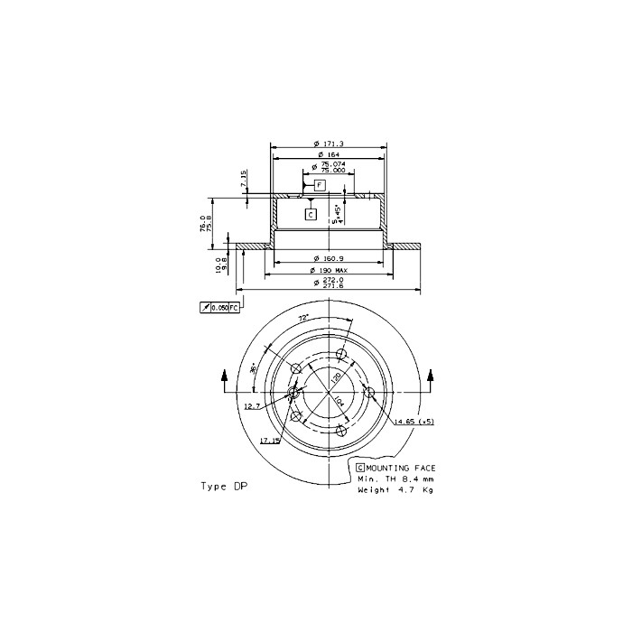 BREMBO COATED DISC LINE Bremsscheibe 08.6853.81