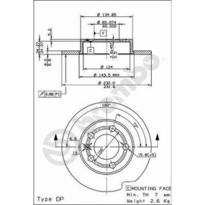 BREMBO COATED DISC LINE Bremsscheibe 08.7165.11