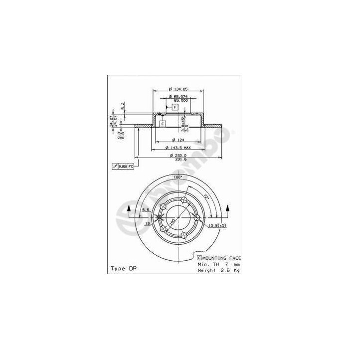 BREMBO COATED DISC LINE Bremsscheibe 08.7165.11