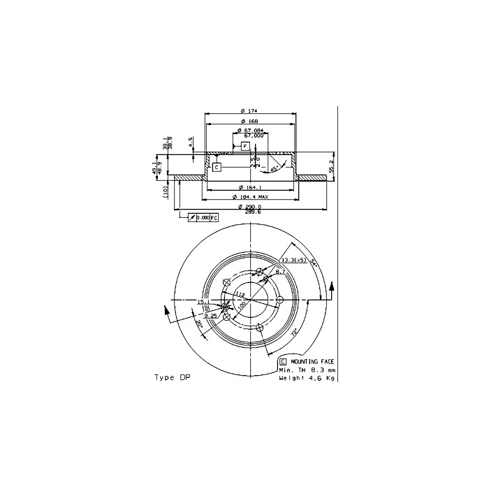 BREMBO COATED DISC LINE Bremsscheibe 08.7211.21