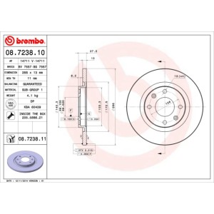 BREMBO COATED DISC LINE Bremsscheibe 08.7238.11