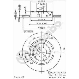 BREMBO COATED DISC LINE Bremsscheibe 08.7358.11