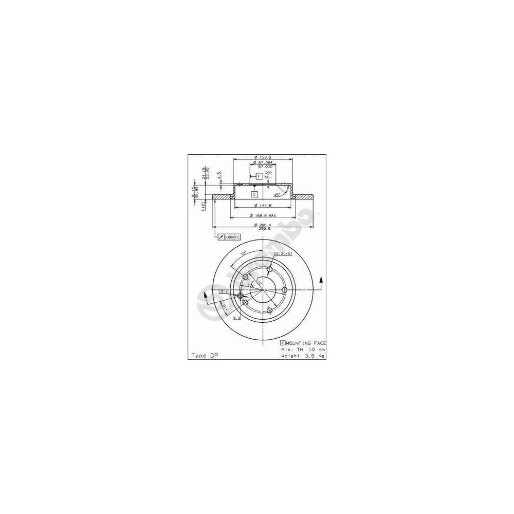 BREMBO COATED DISC LINE Bremsscheibe 08.7358.11