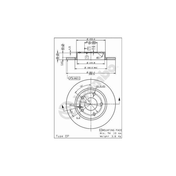 BREMBO COATED DISC LINE Bremsscheibe 08.7358.11