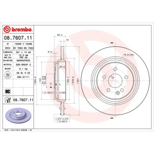 BREMBO COATED DISC LINE Bremsscheibe 08.7607.11