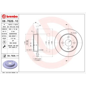 BREMBO COATED DISC LINE Bremsscheibe 08.7626.11
