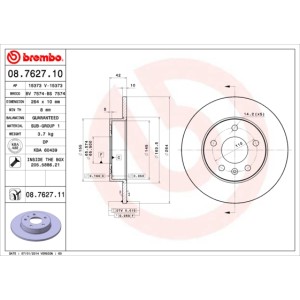 BREMBO COATED DISC LINE Bremsscheibe 08.7627.11