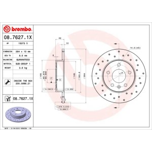 BREMBO XTRA LINE Bremsscheibe 08.7627.1X