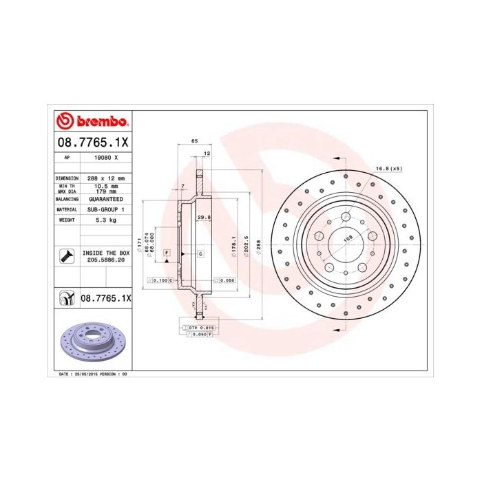 BREMBO XTRA LINE Bremsscheibe 08.7765.1X