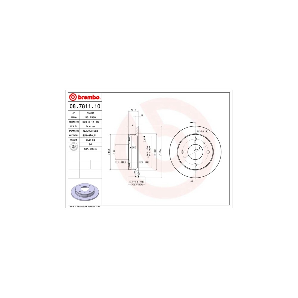 BREMBO Bremsscheibe 08.7811.10