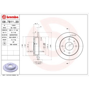 BREMBO Bremsscheibe 08.7811.20