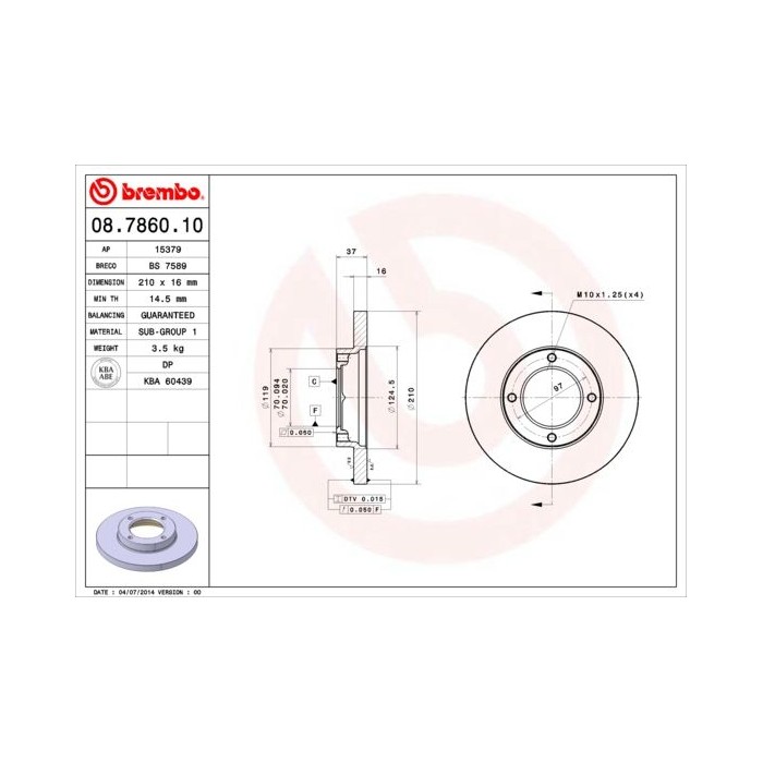 BREMBO Bremsscheibe 08.7860.10