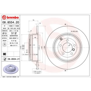 BREMBO COATED DISC LINE Bremsscheibe 08.8554.21