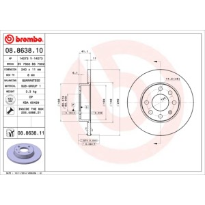 BREMBO Bremsscheibe 08.8638.10