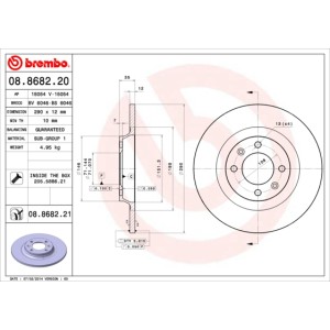BREMBO COATED DISC LINE Bremsscheibe 08.8682.21