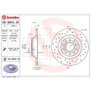 BREMBO XTRA LINE Bremsscheibe 08.8843.2X