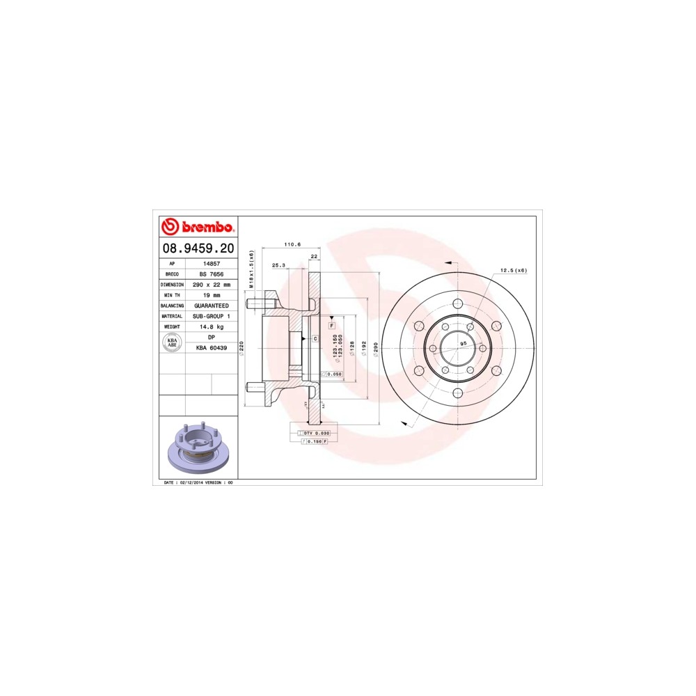 BREMBO Bremsscheibe 08.9459.20