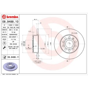 BREMBO COATED DISC LINE Bremsscheibe 08.9488.11