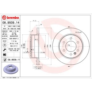 BREMBO COATED DISC LINE Bremsscheibe 08.9509.11