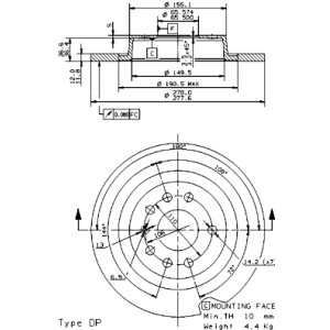 BREMBO COATED DISC LINE Bremsscheibe 08.9511.11