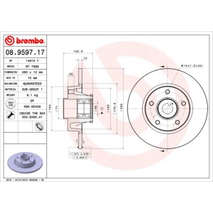 BREMBO BEARING DISC LINE Bremsscheibe 08.9597.17