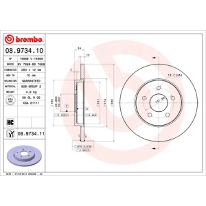 BREMBO COATED DISC LINE Bremsscheibe 08.9734.11