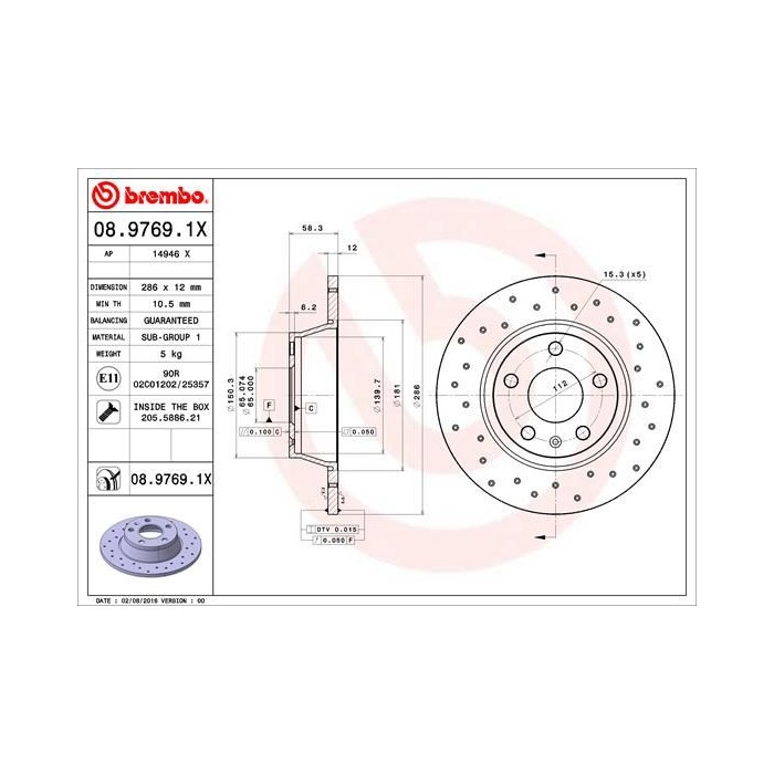 BREMBO XTRA LINE Bremsscheibe 08.9769.1X
