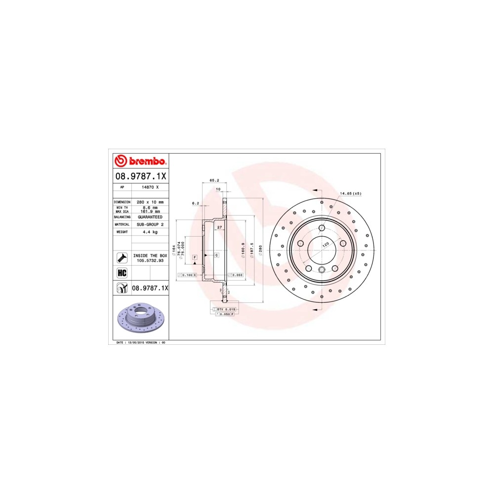 BREMBO XTRA LINE Bremsscheibe 08.9787.1X