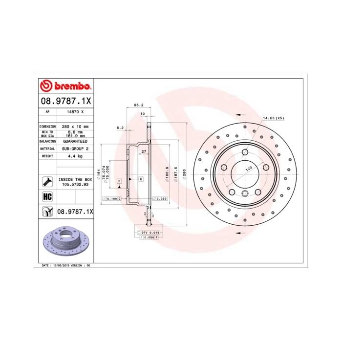 BREMBO XTRA LINE Bremsscheibe 08.9787.1X