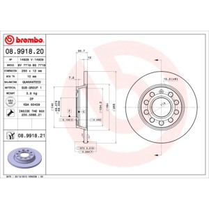 BREMBO COATED DISC LINE Bremsscheibe 08.9918.21