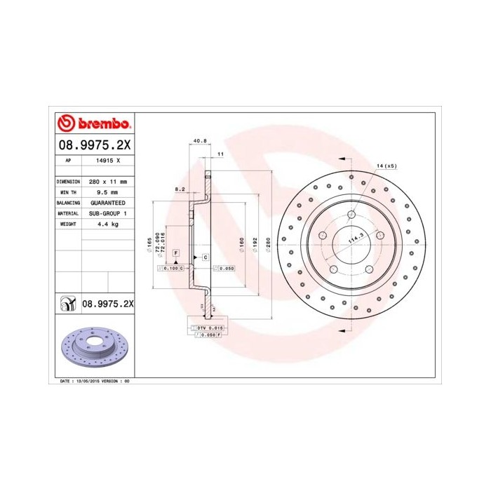 BREMBO XTRA LINE Bremsscheibe 08.9975.2X